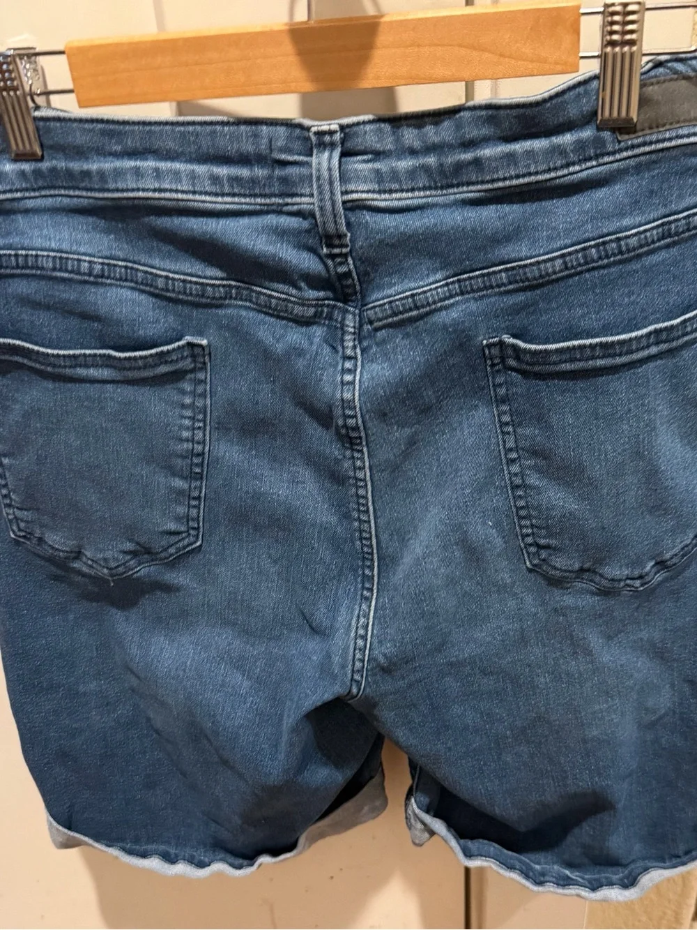 DKNY Blue Rolled Hem Denim Shorts